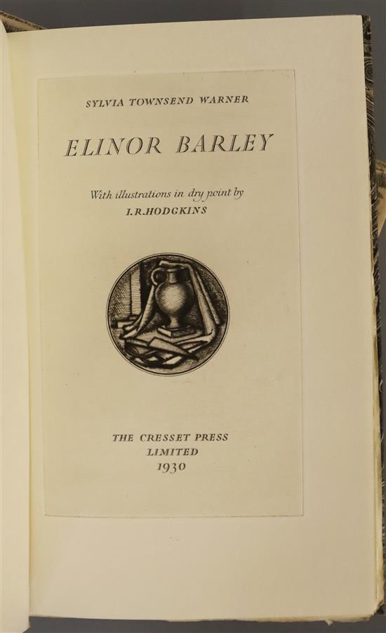 Warner, Sylvia Townsend - Elinor Barley, qto, quarter vellum with marbled boards, 1 of 350, signed by the